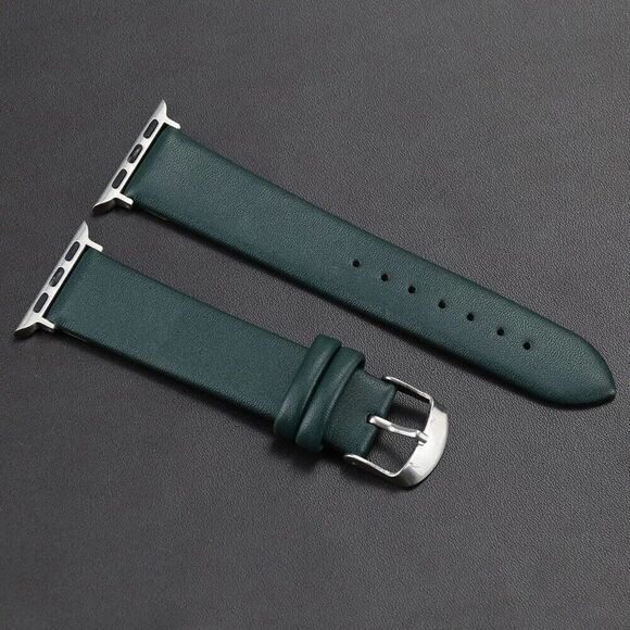 Genuine Leather Green Padded 38/40mm Smartwatch Watch‎ Band - Picture 1 of 12